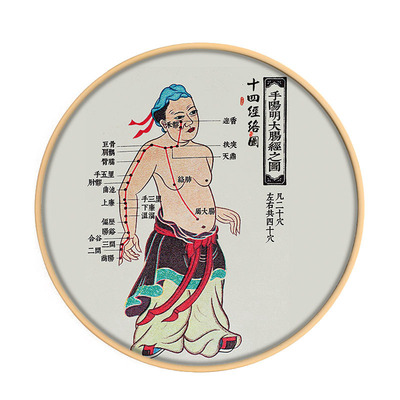 十四经络图 大挂图 人体经络图 中医 穴位图 全身 彩色 十二养生