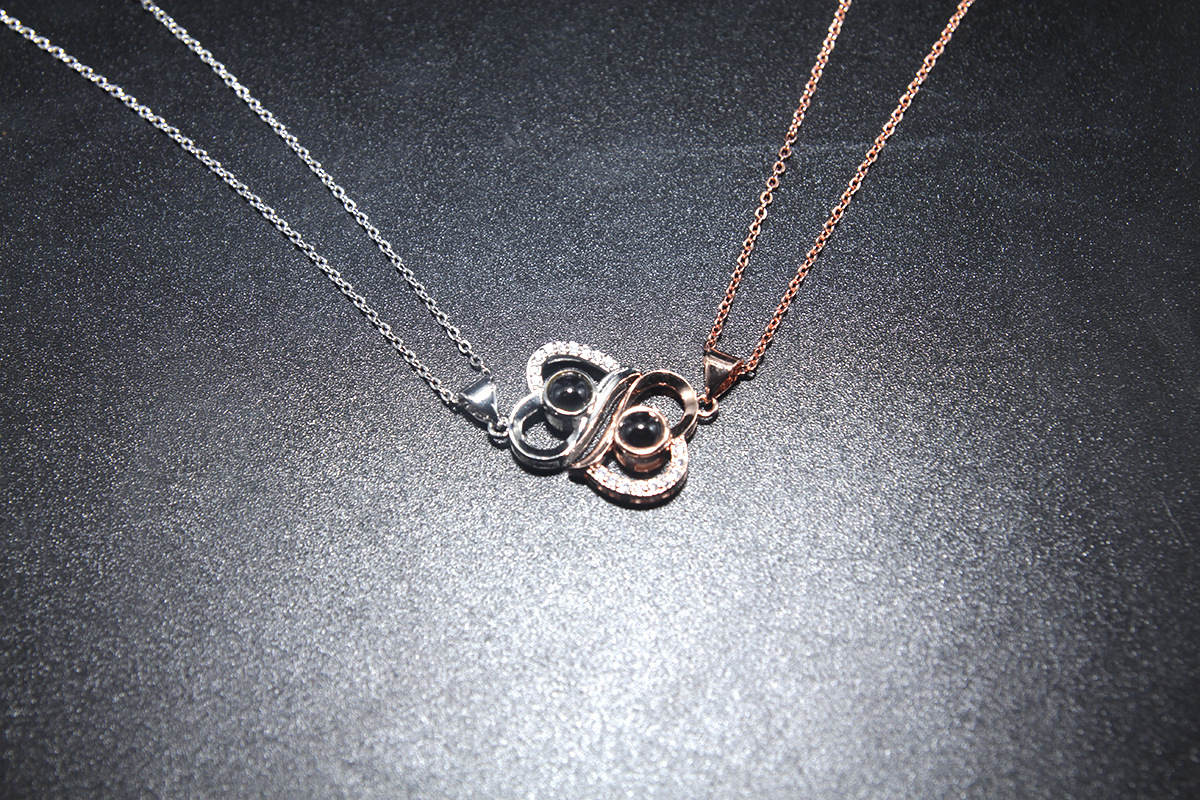 宝丽莱珠宝爱的记忆项链女100种语言我爱你投影定制厂家直销代发