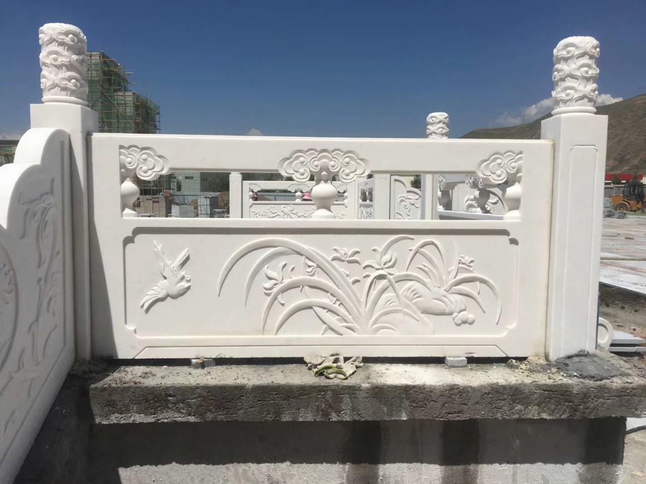 定制石雕栏杆汉白玉升旗台围栏石头护栏阳台柱别墅河道楼梯扶手