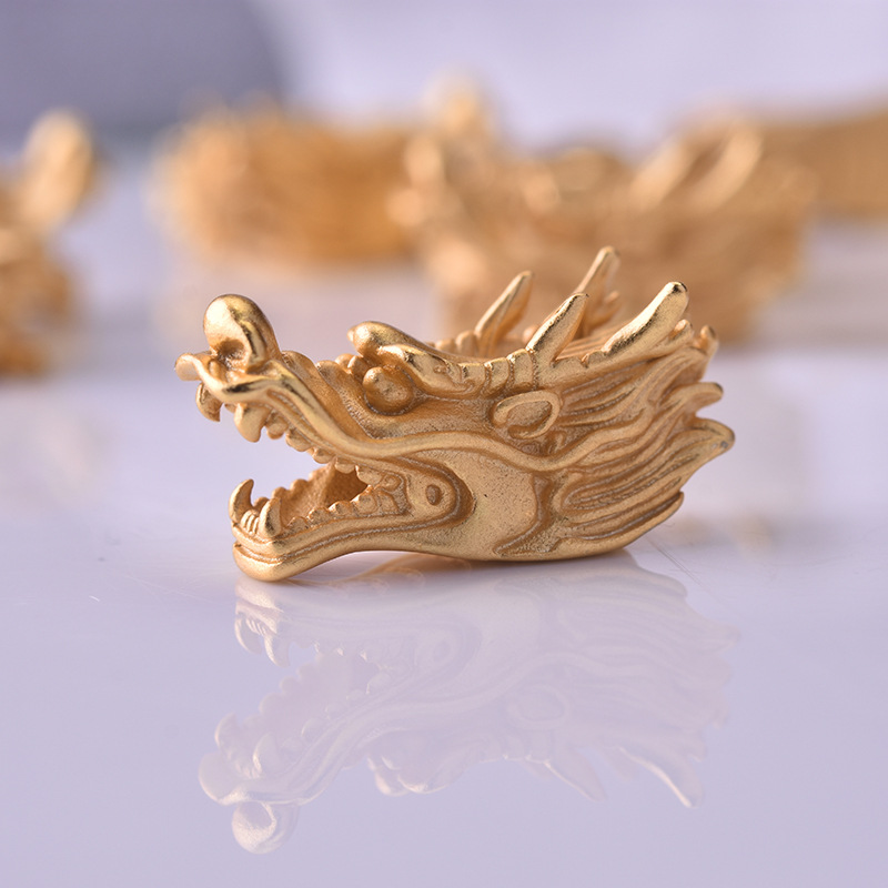 缅甸砂金镀镀黄金3d金色首饰 金店同款霸气龙头路路通转运珠手链