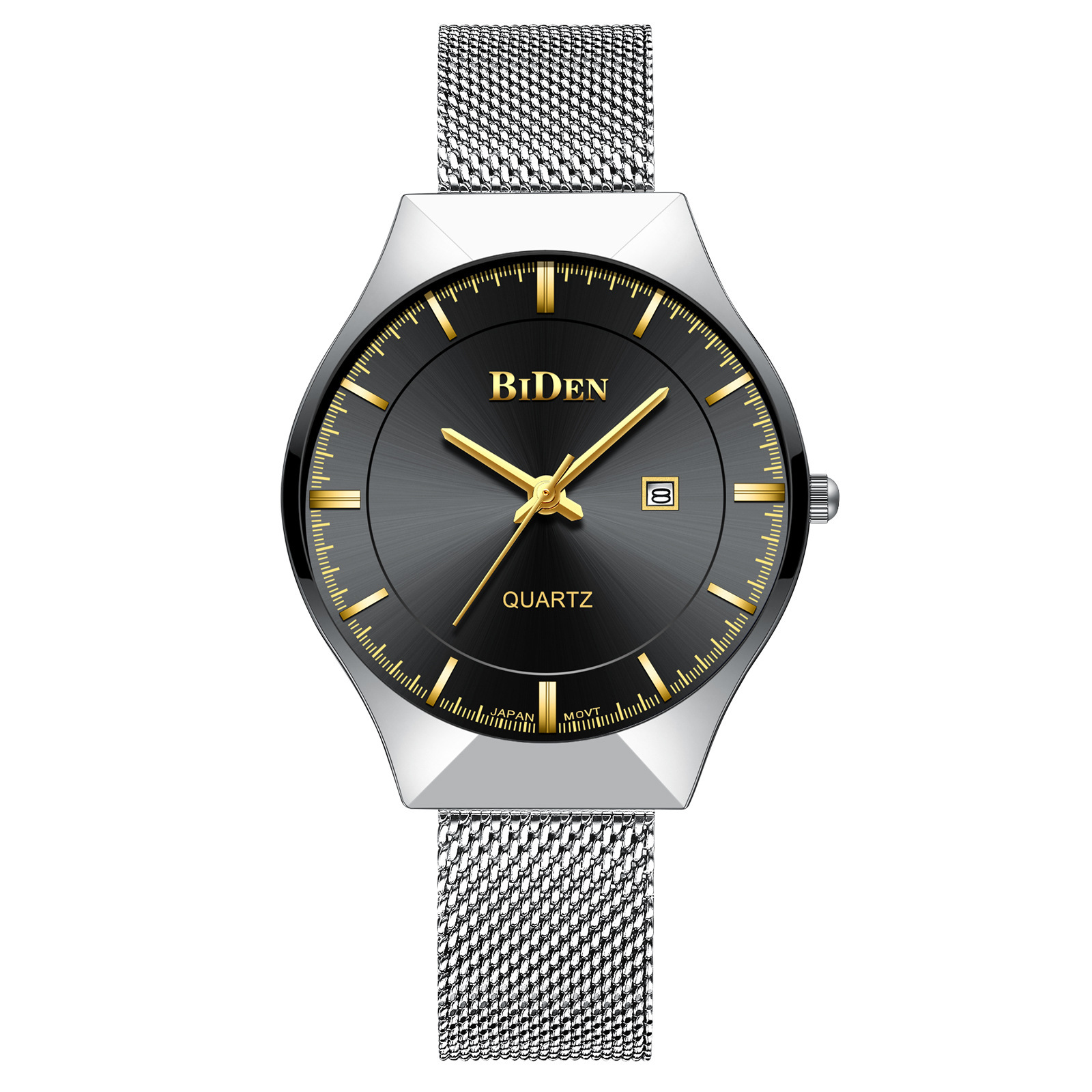 拜登biden石英表休闲百搭日历网带防水手表亚马逊热卖男表