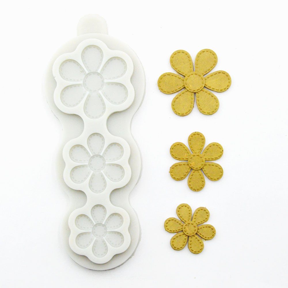 新款六瓣花叶子花瓣翻糖模具干佩斯造型工具树叶纹理压花硅胶模具