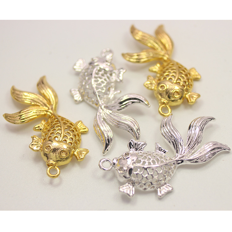 饰品配件 合金金鱼挂件鲤鱼锦鲤34x18 动物吊饰材料散件材料批发