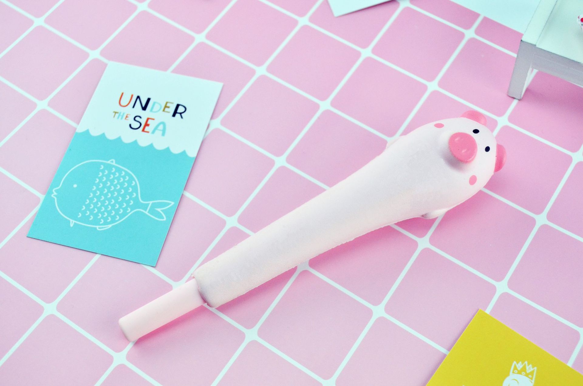 可爱卡通海绵笔减压笔捏捏乐笔解压软绵绵中性发泄笔0.5mm圆珠笔