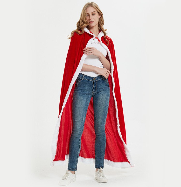 圣诞节披风舞台演出派对服装红色斗篷诱惑角色扮演cosplay表演服