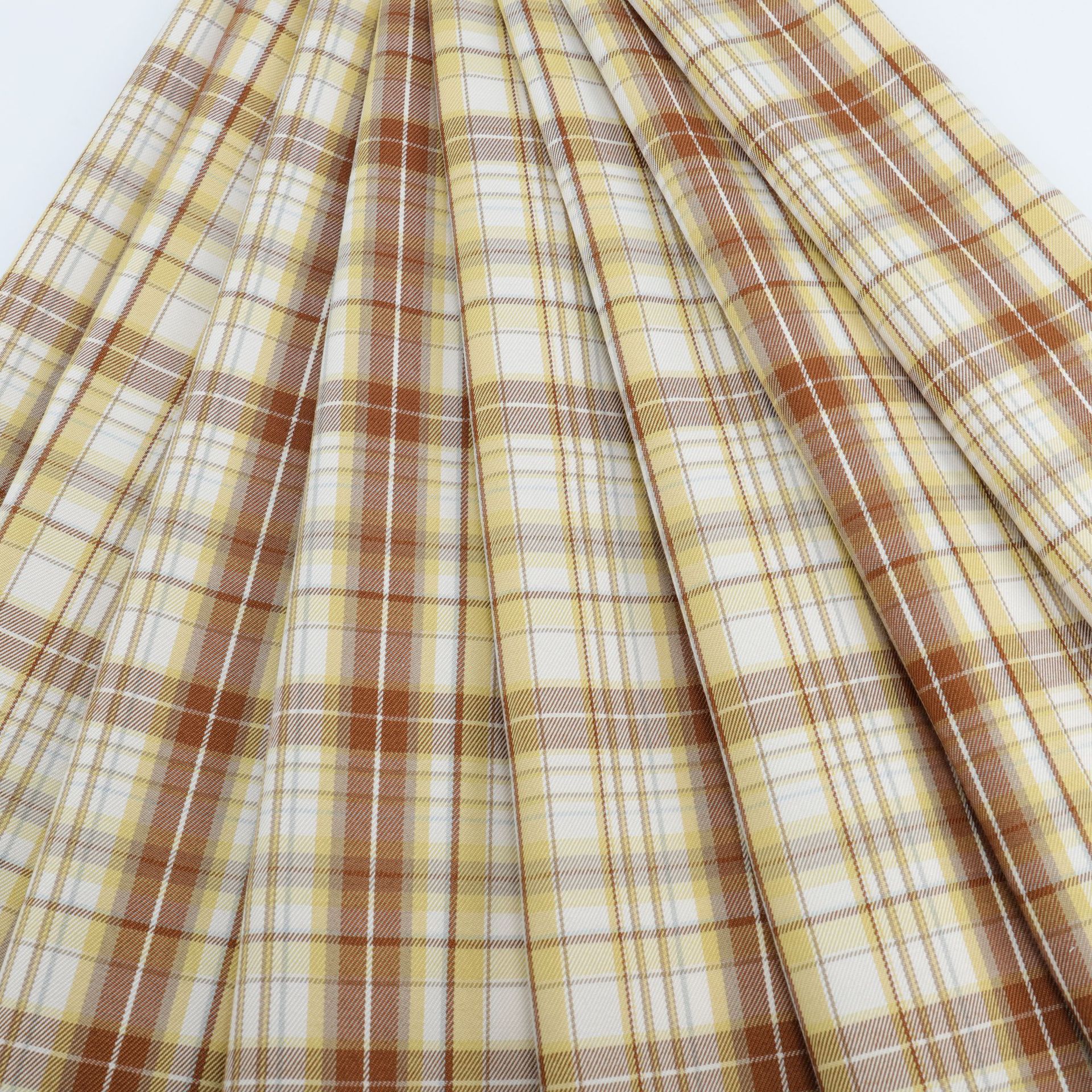 全涤色织斜纹jk制服百褶短裙日系领结装饰布休闲外套连衣裙面料