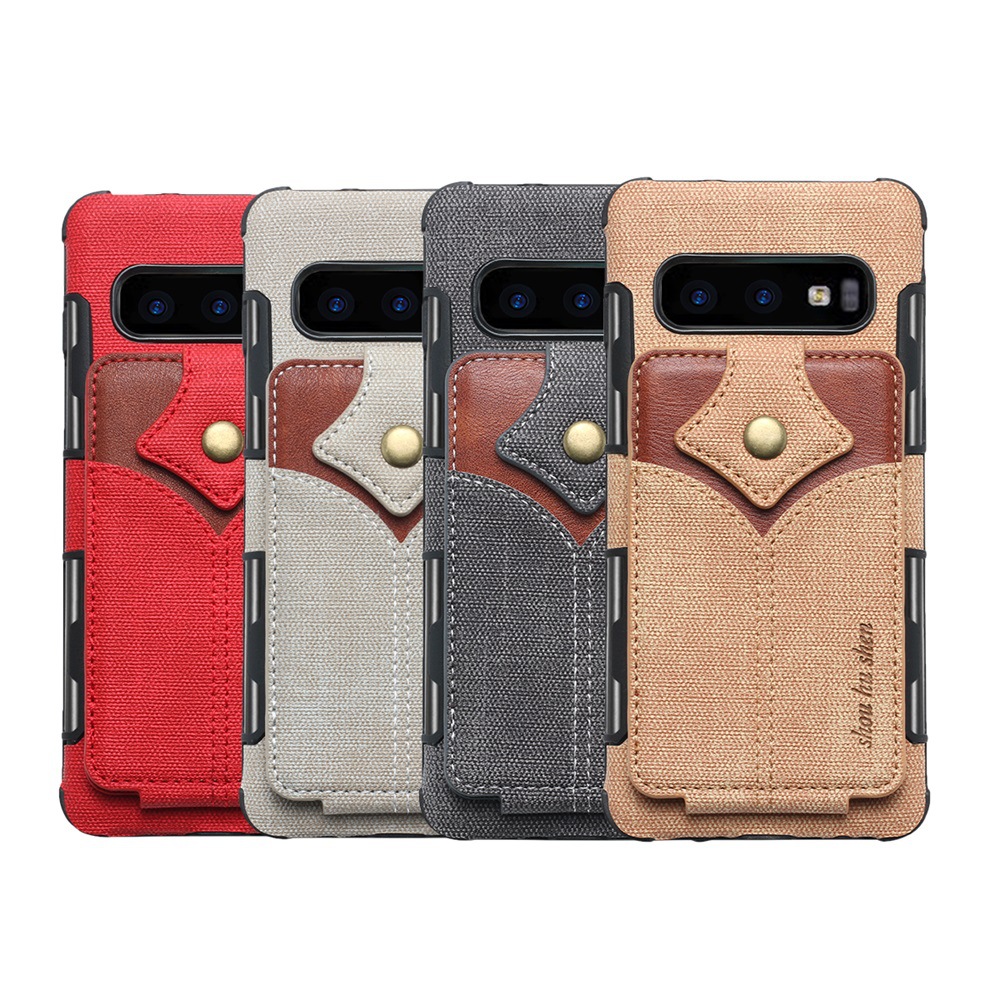 适用三星samsung s10 s10e翻盖插卡手机壳迷彩贴皮防摔保护套