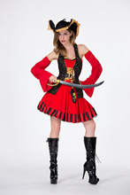 万圣节新款性感加勒比海盗女服装 cosplay 角色制服扮演 一件代发