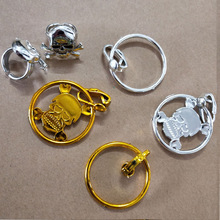 海盗骷髅头耳环 海盗戒指塑料戒指 万圣节服装饰品道具戒指小玩具