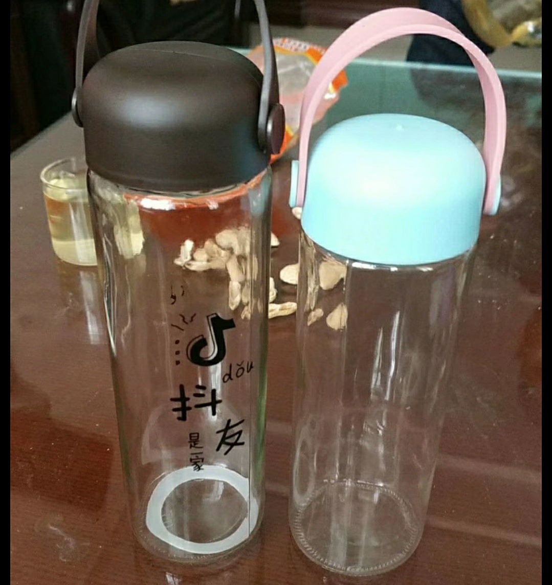 2元批发 新款带提手玻璃杯 时尚杯子 茶水冷饮杯 两元超市货源