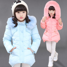 童装女童棉衣2022冬季新款韩版中大童加厚儿童中长款毛领棉服外套