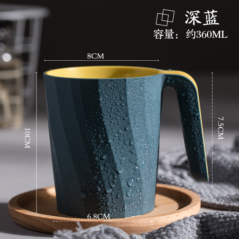 Creative Contrast Color Plastic Tooth Mug Students Cup Couple Cup Brushing Handle Cup 0170