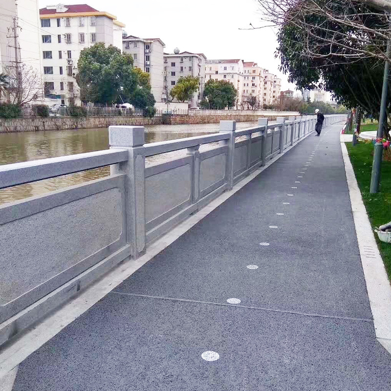 现货供应花岗岩石栏杆 河道防护石栏杆加工定制 学校升旗台围栏