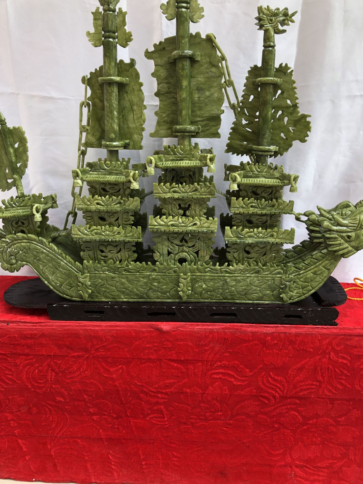 源头工厂直销批发玉器工艺品摆件 南玉一帆风顺玉石龙船家居摆设