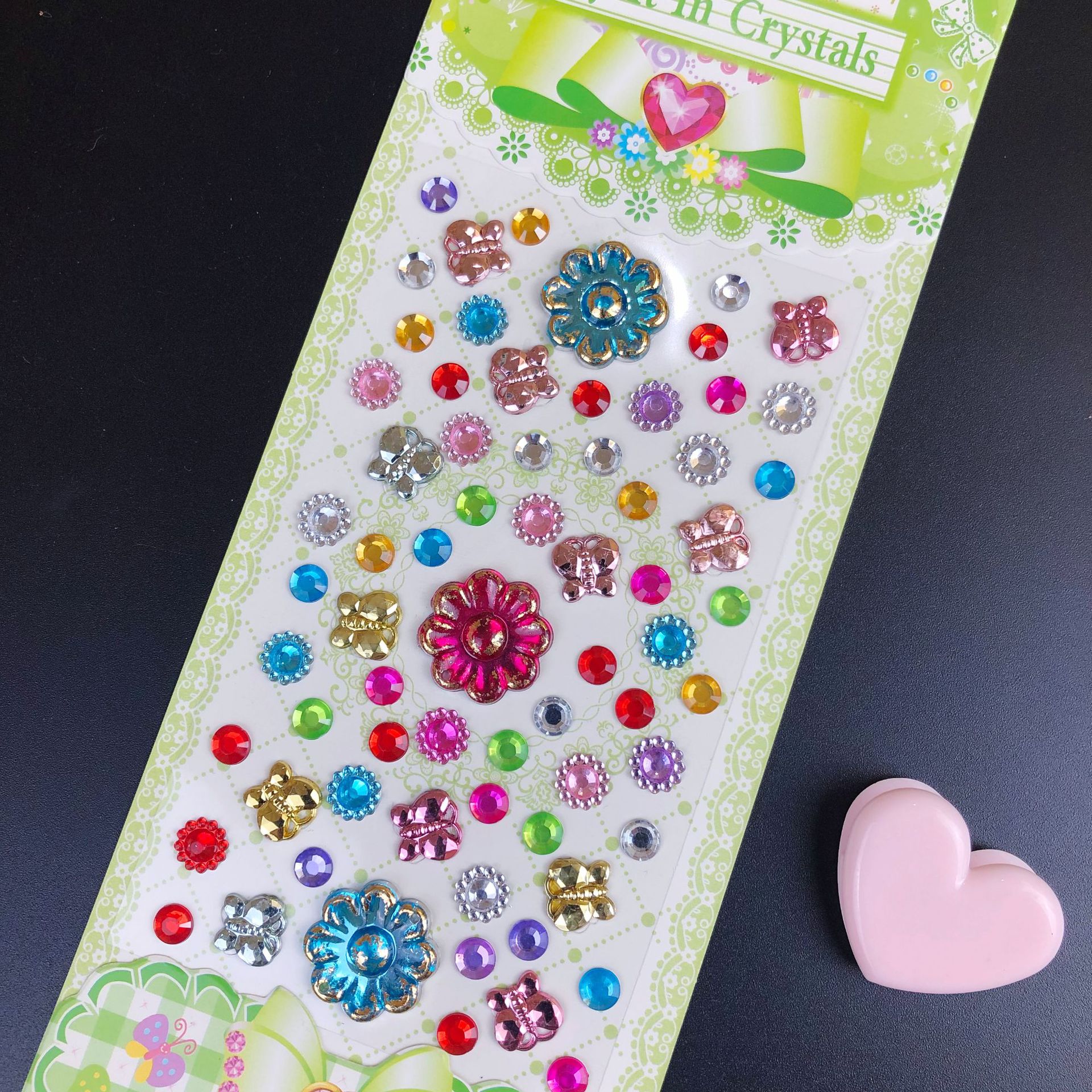水晶贴纸 儿童宝石diy相册笔记本宝石亚克力爱心钻石贴纸厂家直供