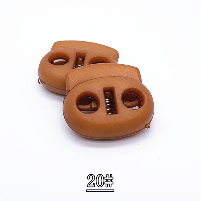 纽扣高档塑料双孔吊钟收紧扣弹簧扣松紧调节扣定绳扣穿绳扣猪鼻扣