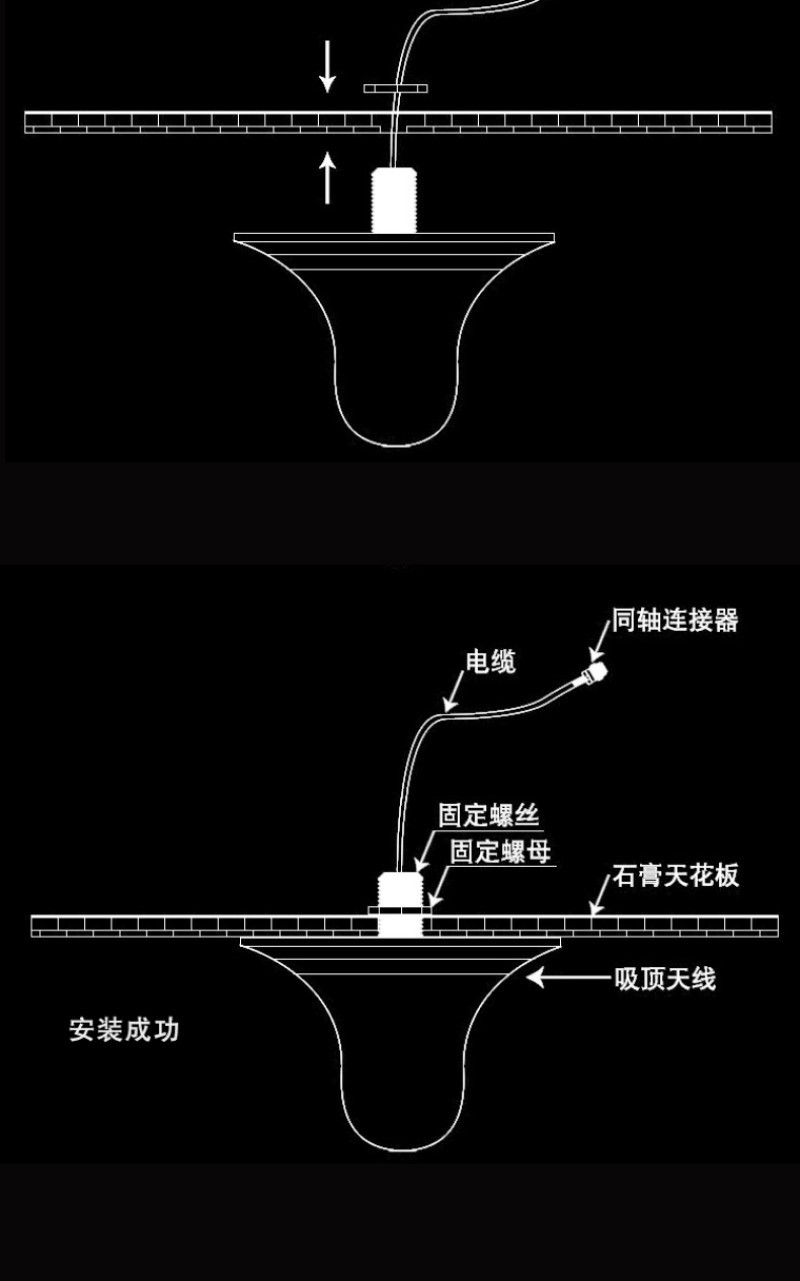 热卖室内全向吸顶天线增强移动联通电信手机信号放大器全面接收