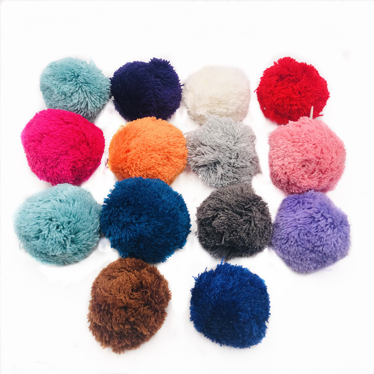 厂家直销彩色修圆带绳子毛线球 diy手工杨梅毛绒球 服装辅料批发