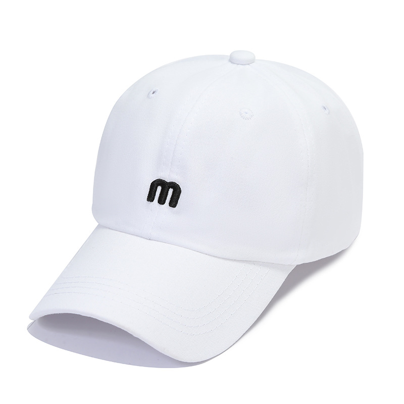 Simple Fashion Letter Embroidery Peaked Cap Pure Cotton Foreign Trade Personality Solid Color Outdoor Sun Hat Factory Wholesale