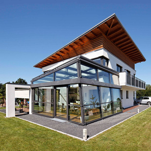 断桥铝阳光房定制玻璃房 户外露台屋顶遮阳棚