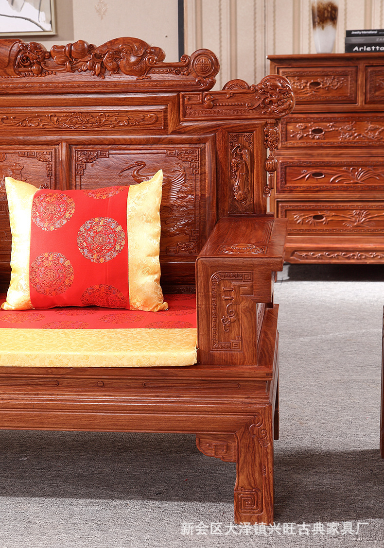 兰亭序沙发刺猬紫檀厂家批发红木家具客厅组合沙发高档红木