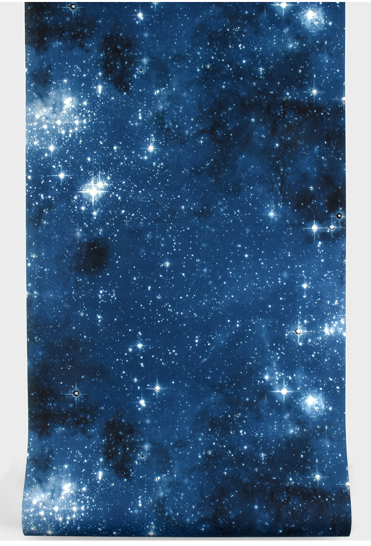 外太空星球宇宙星空行星壁纸天花板贴顶墙纸儿童房蓝色主题房壁纸