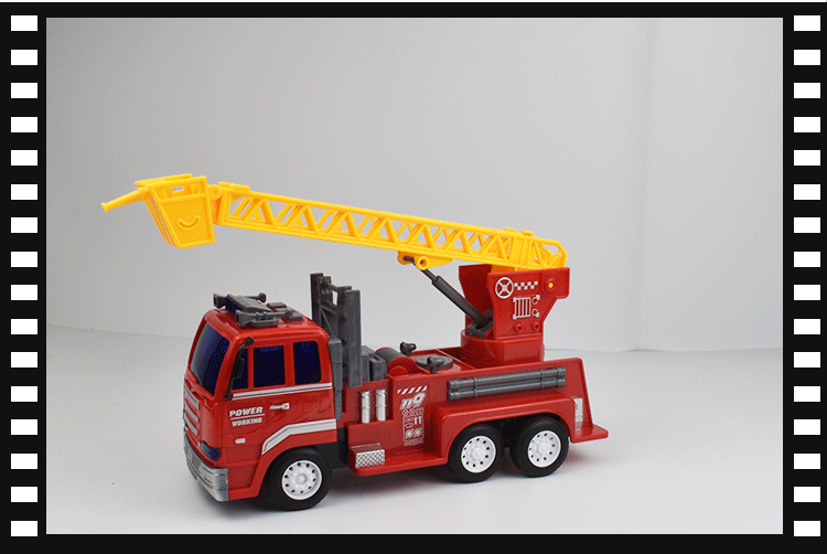 大号故事灯光音乐惯性工程车1:16云梯救援消防车益智儿童玩具车