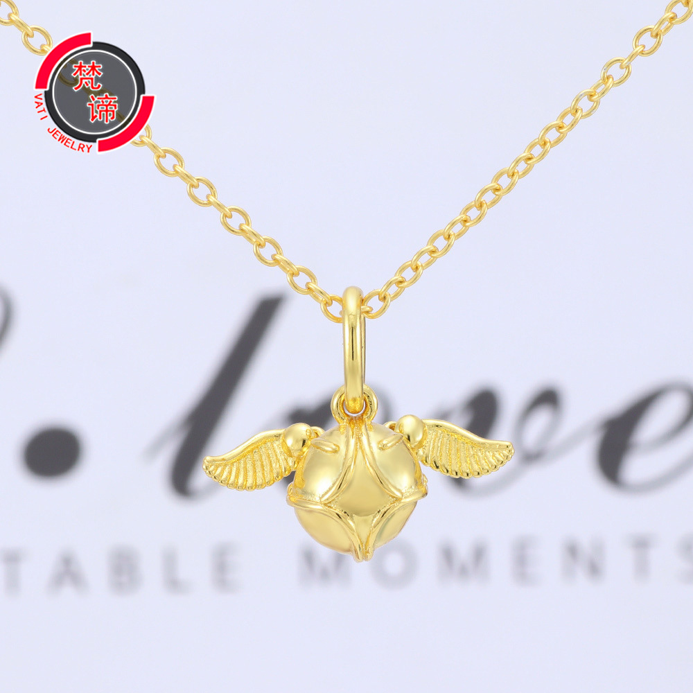 梵潘多拉帝潘家项链女ins欧美爆款哈利波特金色飞贼项链一件代发