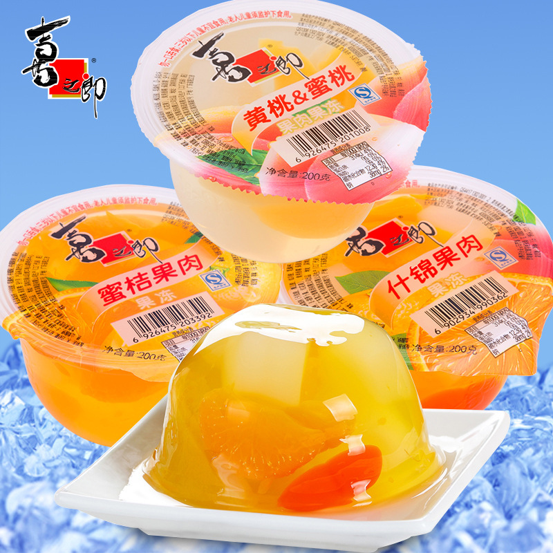 喜之郎什锦果肉果冻200g 果冻布丁办公室休闲儿时零食品小吃批发