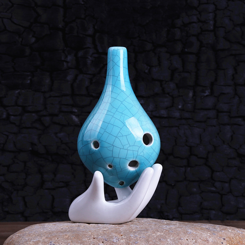 6孔陶笛中音c调陶瓷制作初学教学陶笛6孔 民族乐器 厂家批发