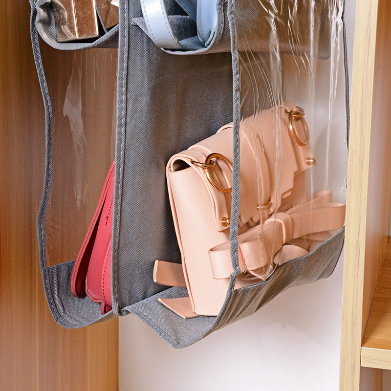 See-through Hanging Bag Large Capacity Non-Woven Hanging Cloth Wardrobe Wardrobe Multi-Layer Bag Buggy Bag