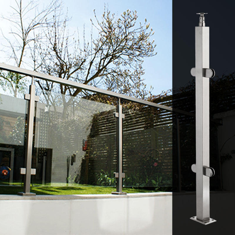 佛山金日盛厂家批方管玻璃栏杆欧式简约304不锈钢楼梯立柱柱