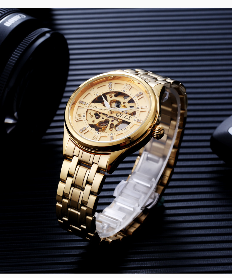 新款奇洛时手表男士机械表全自动镂空运动潮流学生防水夜光特种兵