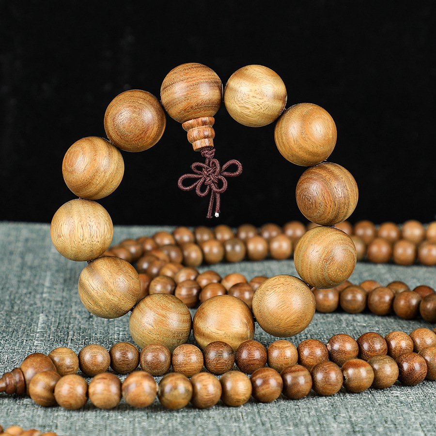 绿檀木手串巴拉圭变色檀木手串大孔佛珠檀香手链景区地摊款