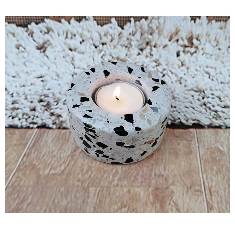 烛台水磨石烛台 厂家直销长桌蜡烛布置小烛台石头大理石烛台