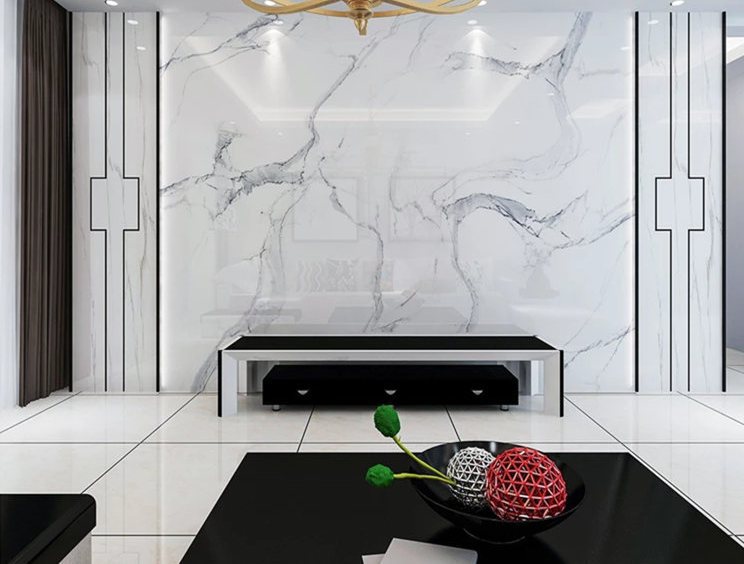 11款大理石纹理瓷砖大板电视背景墙,极简即极致空间!