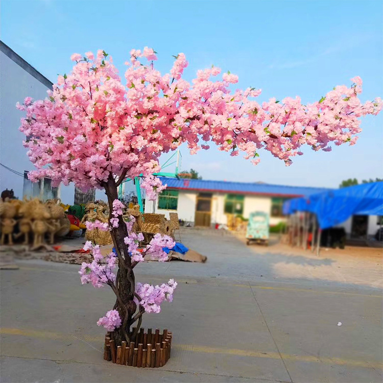 橱窗假樱花树造景仿真树桃花树春节布置许愿树假树定制厂家直销