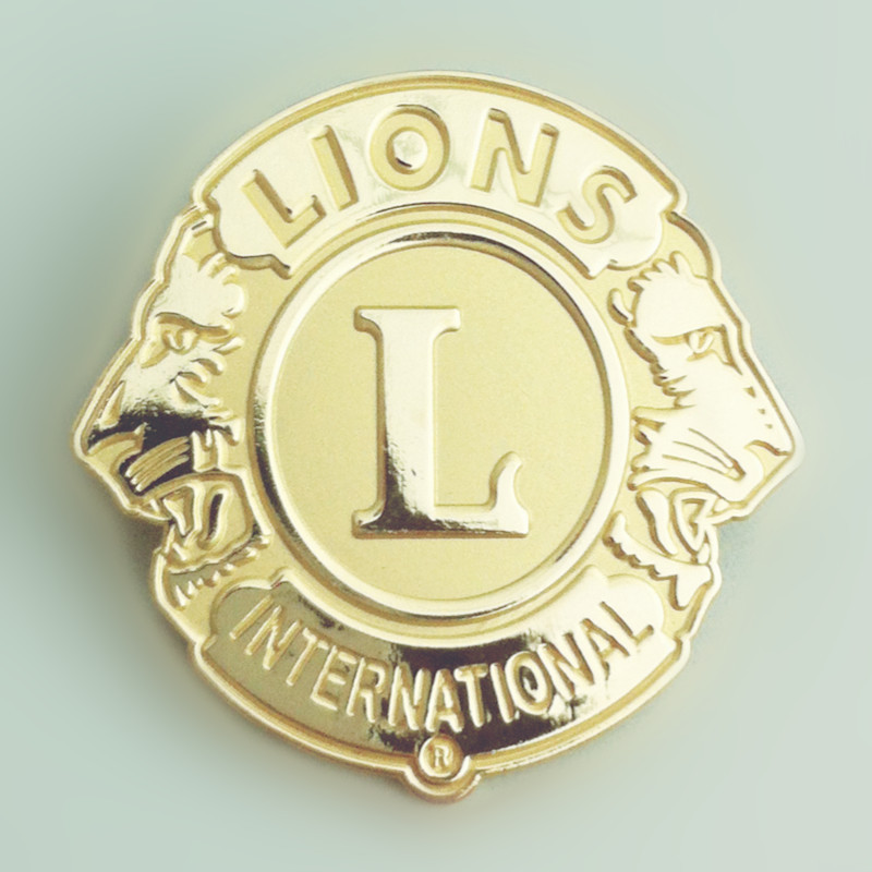 狮子会金属徽章 胸章领章勋章定制 创意金属金色徽章厂家定做