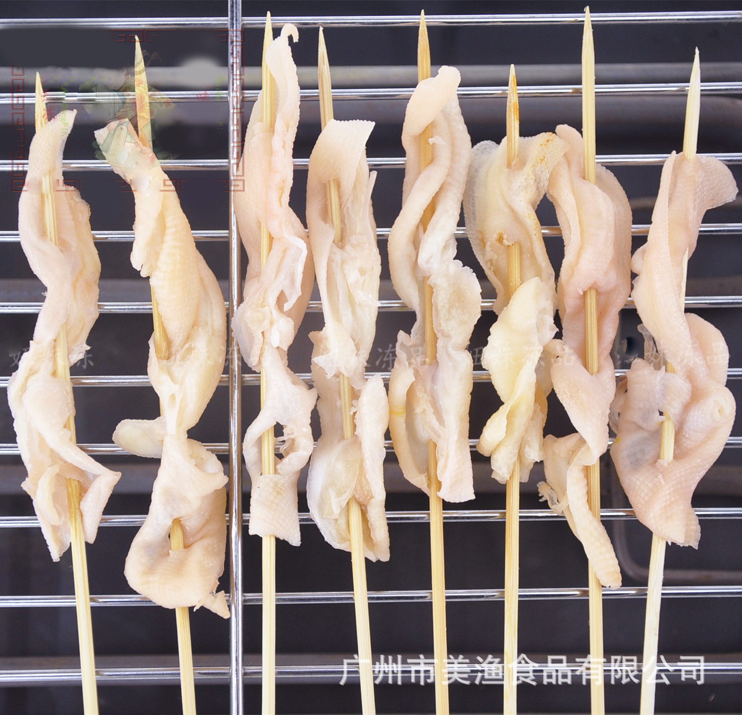 湘西无骨鸭掌小串,烧烤串 无骨鸭掌小串半成品10包*10支*10把/件