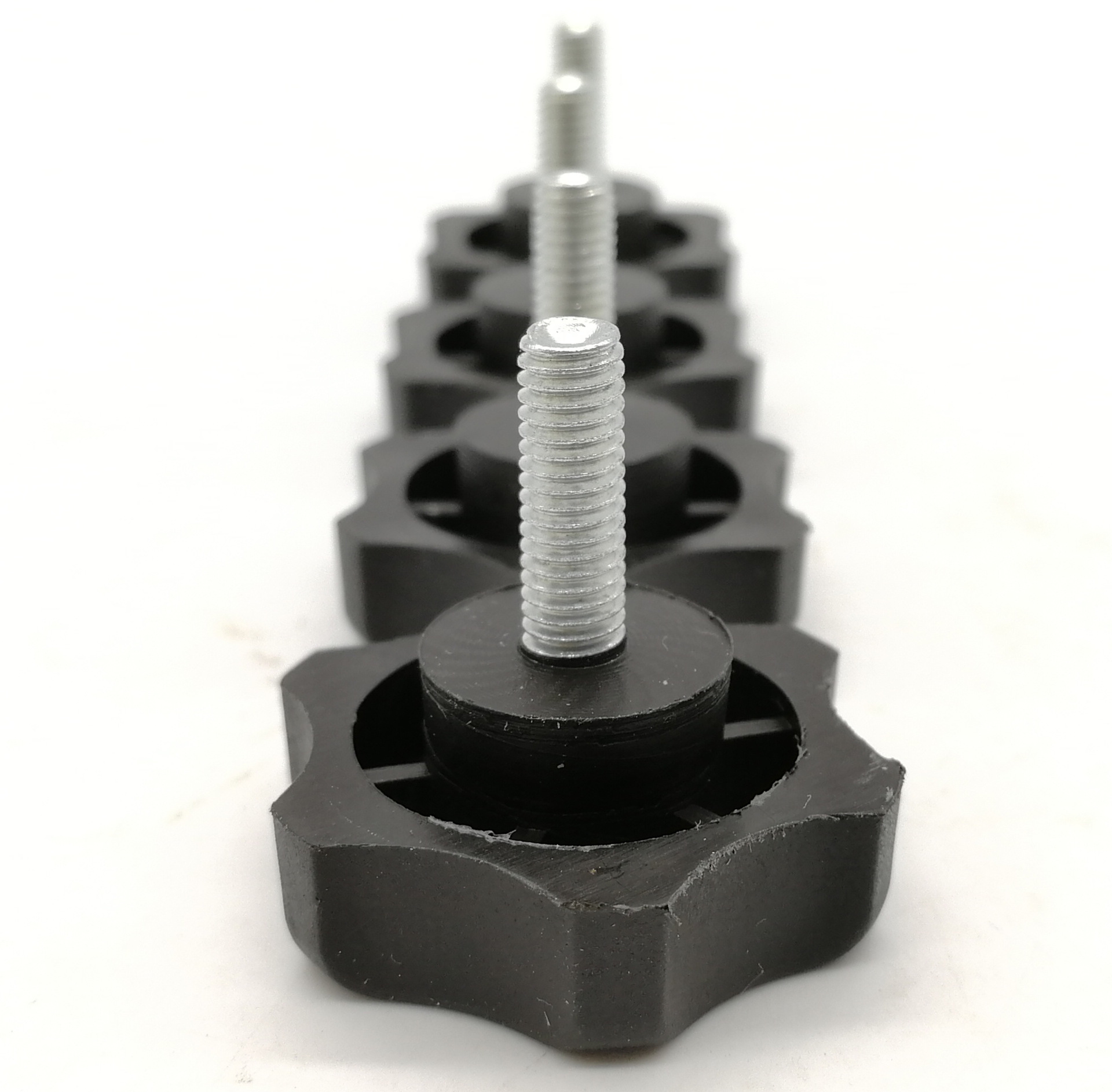 六角梅花胶木手拧螺丝黑色胶头螺丝梅花台阶手柄手轮螺钉m5*15