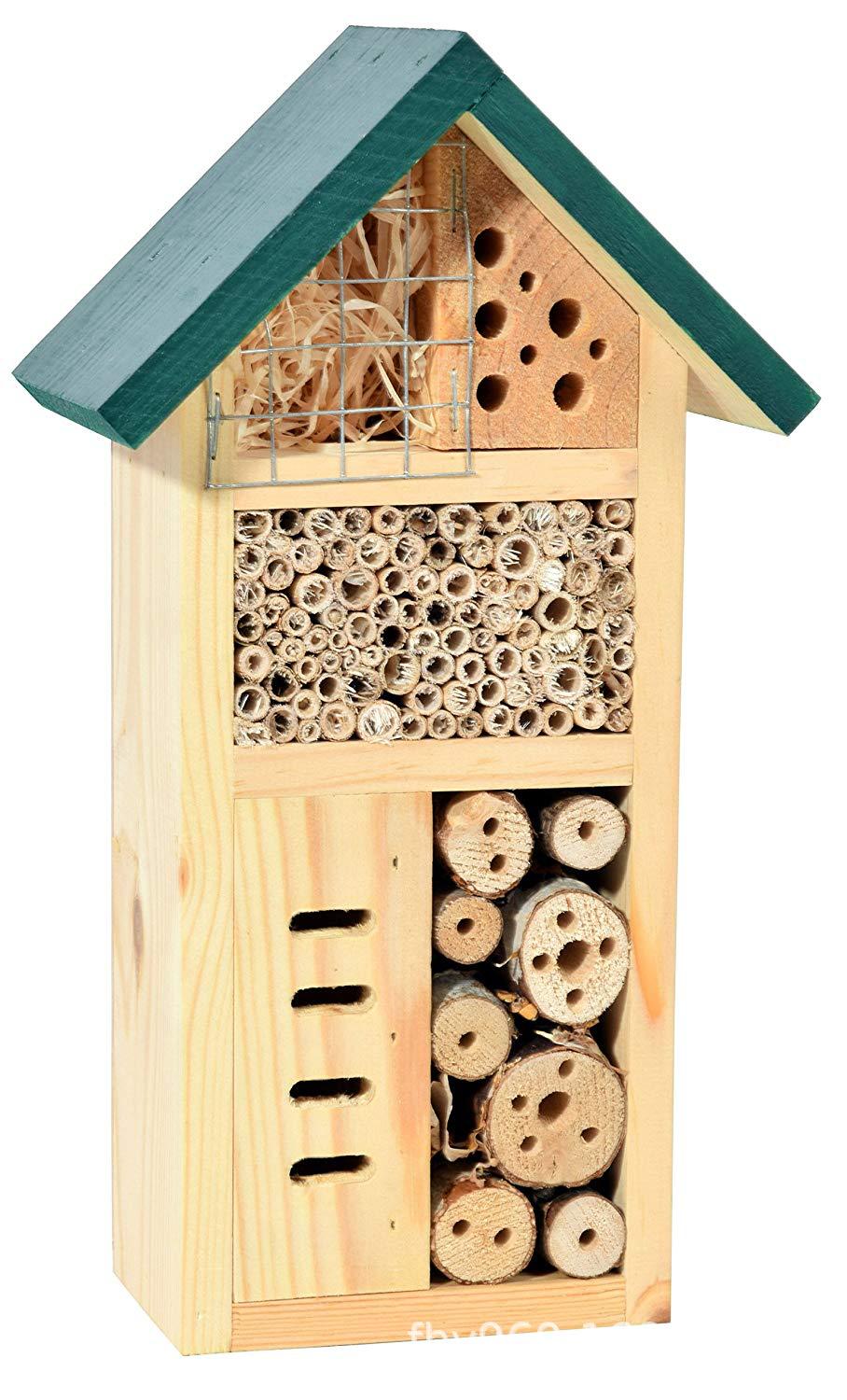 定制竹木昆虫屋小鸟房子户外蝴蝶屋蜜蜂房花园装饰蜜蜂屋木盒定做