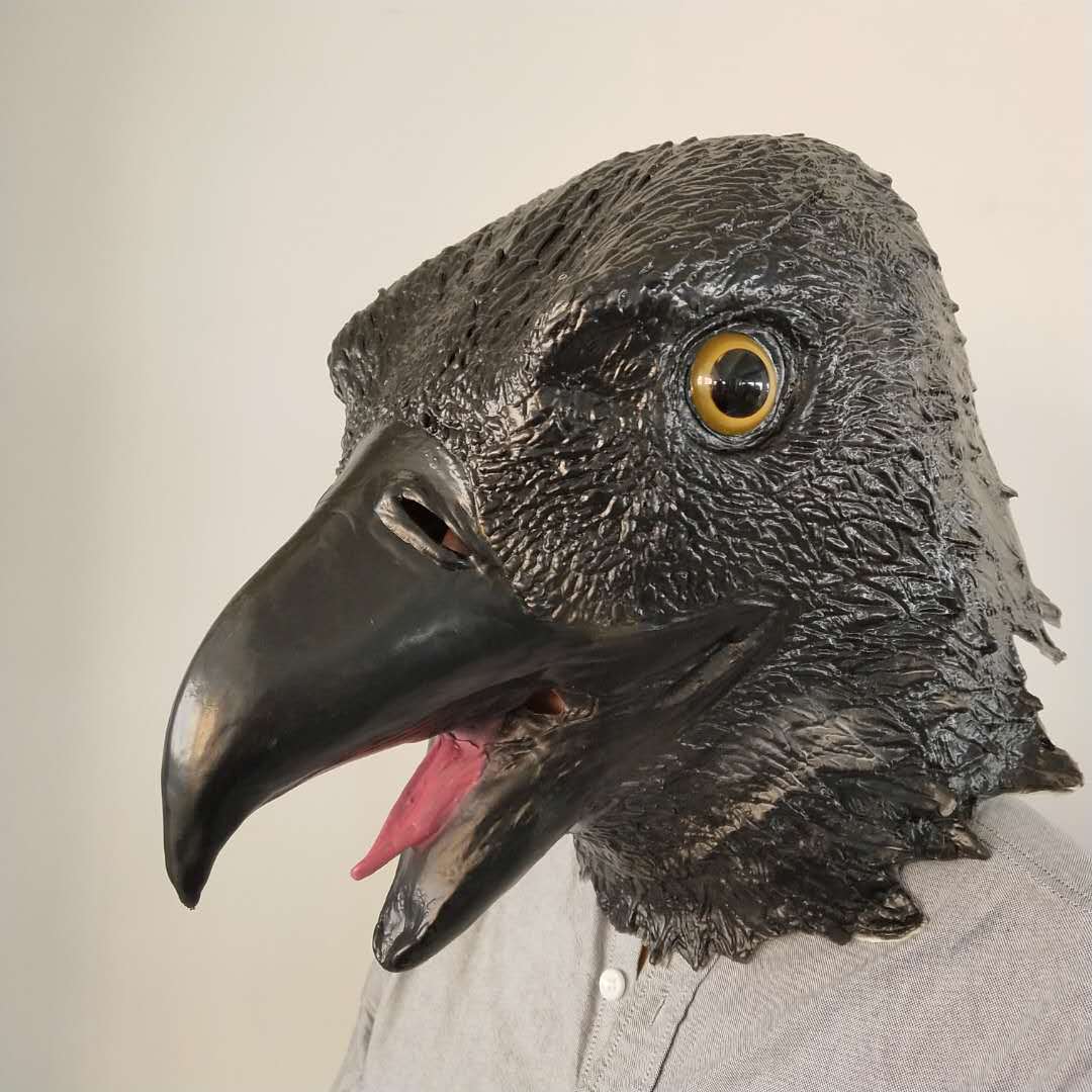 乳胶黑白老鹰头面具鸟类动物道具神雕侠侣老鹰抓小鸡头套派对扮演