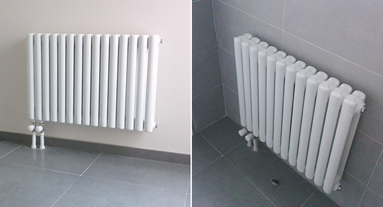 钢制两柱暖气片gz206家用散热器壁挂式钢柱散热器工程片