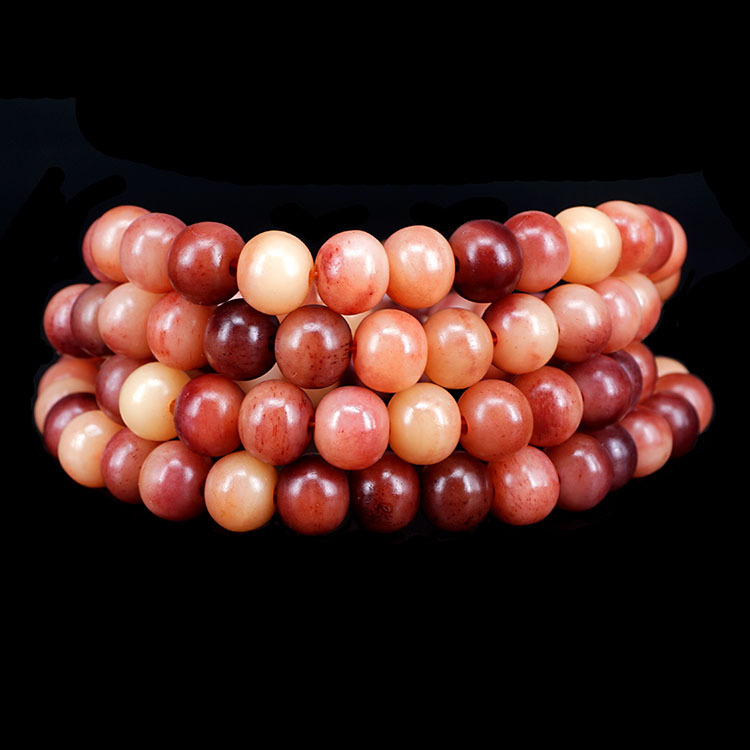 血料驼骨手串苹果园骨头珠子手链108颗佛珠长串男士