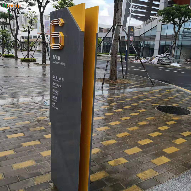 户外立式停车场导向牌景区小区方向指示牌商场落地不锈钢导视牌