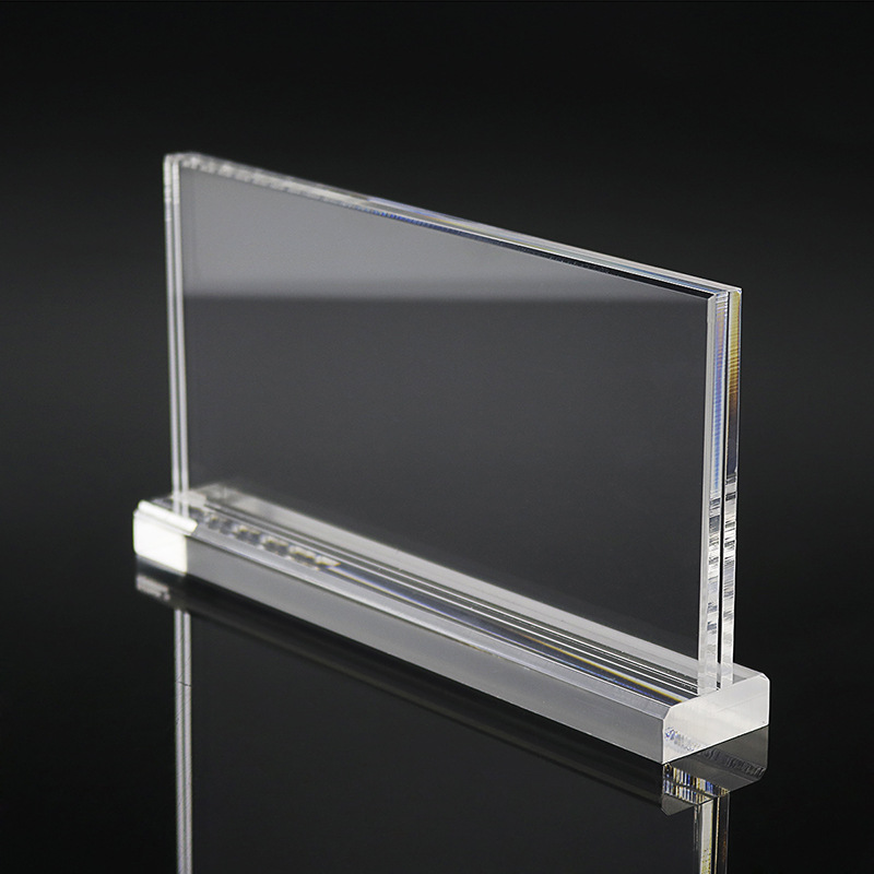 定做强磁亚克力台牌t型台卡台签展示有机玻璃高透明桌牌座-首商网