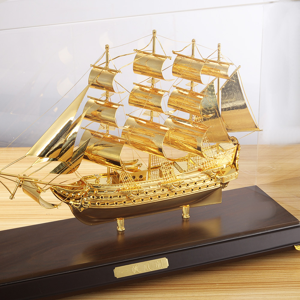 一帆风顺金属帆船模型合金帆船商务庆典礼品纪念摆件家居摆饰创意