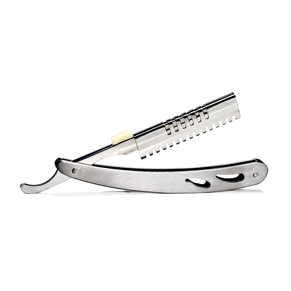 blue zoo不锈钢专业理发剃刀削发刀打薄刀刮胡刀剃毛刀送刀片一片