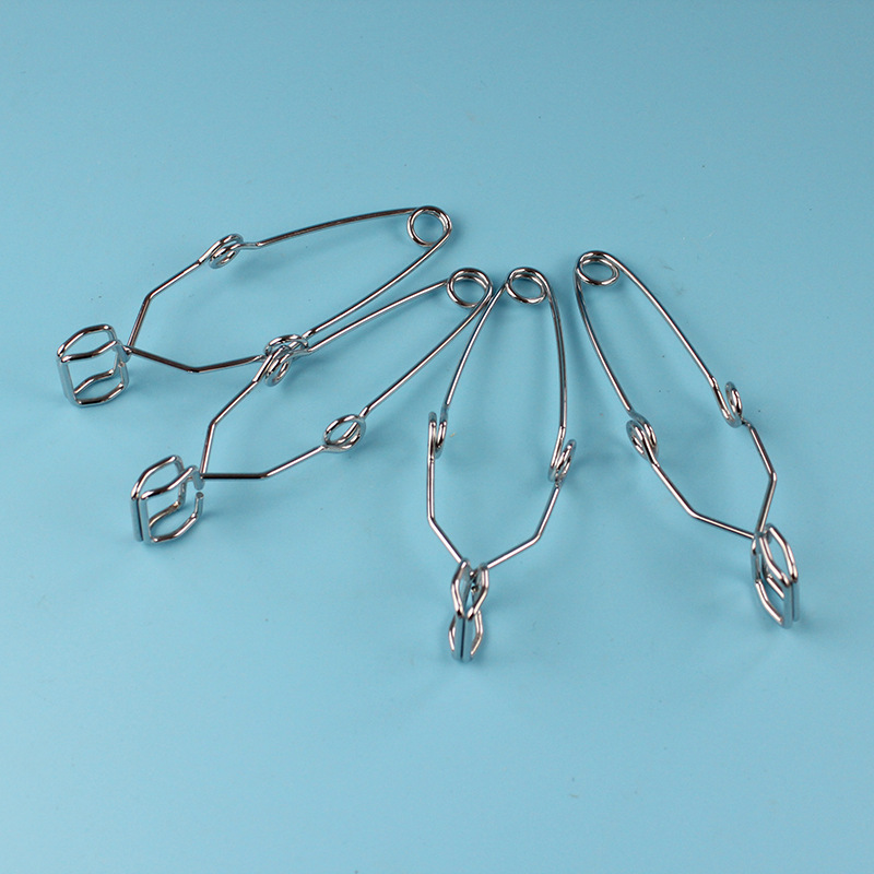 供应铁试管夹 铁镀铬钢丝试管夹 实验夹 玻璃管夹 离心管夹子