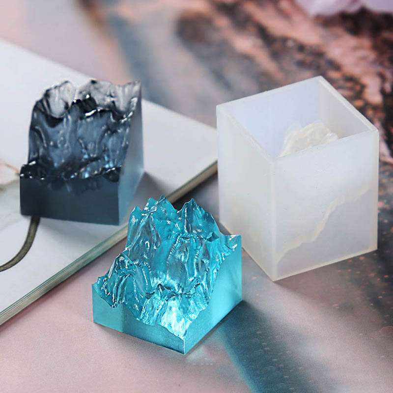 水晶滴胶diy 硅胶双面山体模具 diy断茬山峰山体硅胶模具